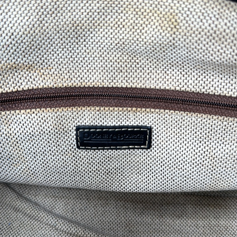 Vintage Dooney & Bourke black Satchel logo Canvas handbag leather handles & trim - Picture 9 of 13